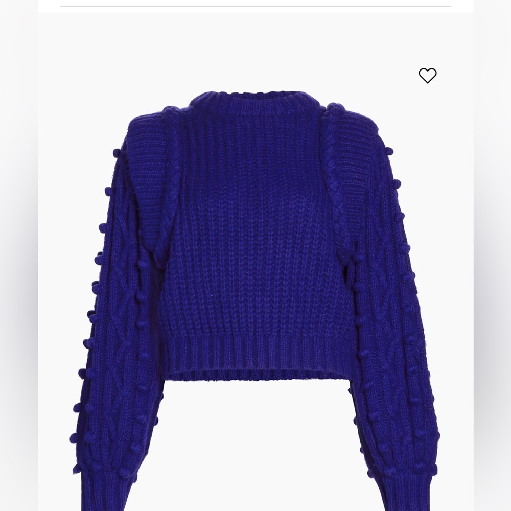Farm Rio blue braided sweater NWT